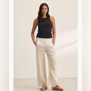 NEW Velvet by Graham & Spencer Wide-Leg Linen Pants
